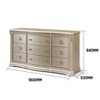 Commode à 9 tiroirs en bois massif de bouleau, style vintage américain, sculptée à la main, moderne, pour chambre à coucher, table de rangement, salon, entrepôt