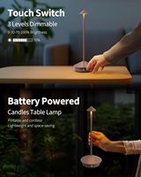 Luminosité Gradation Sans Fil Lampe De Table LED Tactile Rechargeable Portable Batterie Chambre Bureau À Domicile Bar Café Patio Lampes De Bureau