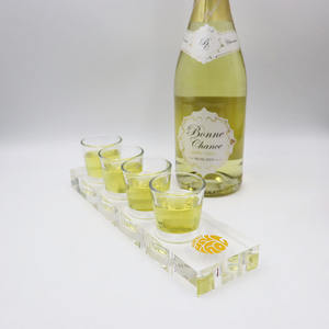 Cadeau promotionnel personnalisé 4 trous barre servant acrylique Wisky bière <span class=keywords><strong>vin</strong></span> verre porte-gobelet plateau - Product Image 1