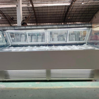 Vitrine Réfrigérée Commerciale Réglable en Acier Inoxydable pour Gelato et Crème Glacée avec Comptoir Italien pour Magasins