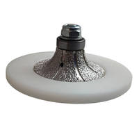 Disque diamanté profilé en B brasé sous vide, à profil semi-arrondi, avec guide large en nylon pour meuleuse d'angle, pour marbre, céramique, porcelaine