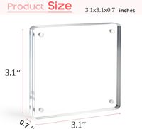 Magnétique de réfrigérateur élégant en acrylique transparent, design en forme de cadre, durable, personnalisable, série robuste, emballage multi-pièces