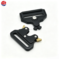 Accessoires de quincaillerie de qualité supérieure, alliage de zinc, largeur intérieure 40 mm, épaisseur 6 mm, clips métalliques noirs, boucles Cobra pour ceinture en nylon