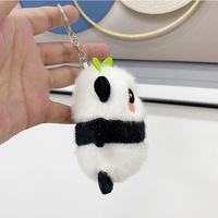 Porte-clés en peluche mignon petit panda, poupée en peluche de dessin animé, pendentif de sac, mini jouet panda géant pour décoration de sac, vente en gros