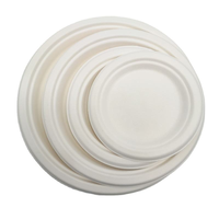Assiettes Rondes Compostables en Bagasse de Canne à Sucre Sans PFAS de 8,75 Pouces pour le Camping