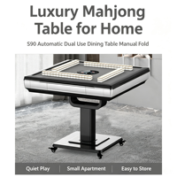 Table de Mahjong Automatique S90 de Taïwan, Table à Manger et de Jeu de Mahjong, Machine de Mahjong Pliante Manuelle de Luxe pour un Usage Domestique en Espaces Restreints