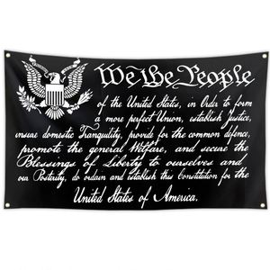 Drapeau de style fanion We the People 3x5 pieds, couleurs vives, œillets en laiton, polyester 100D, décoration extérieure - Product Image 3