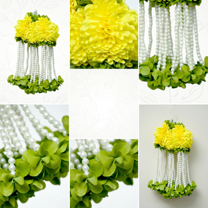 Guirnalda Floral Artificial Amarilla con Perlas Colgantes, Decoración para Bodas, Festivales, Templos y Eventos - Product Image 5