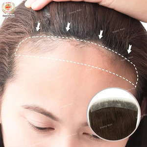 새로운 핫 13x2 레이스 정면 헤어 라인 토퍼 헤어 피스 화이트 블랙 여성용 인모 이마 헤어 라인 프론트 토퍼 끈 - Product Image 3