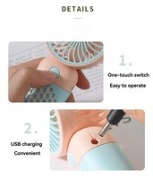 Mini ventilateur de poche portable couleur macaron pour l'été, rechargeable par USB, portable, adapté à une utilisation en intérieur et en extérieur