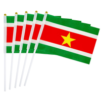 Ensemble de fans de football du Suriname : drapeau pour fenêtre de voiture, housse de rétroviseur, bracelet, peinture faciale, chapeau, sac, t-shirt, porte-clés, lunettes de soleil, épingle
