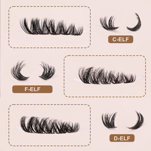 Bán Buôn DIY Lông Mi Cụm Kit 10 12 14 16Mm D Curl Lông Mi Giả Tái Sử Dụng Cụm Lông Mi - Product Image 6