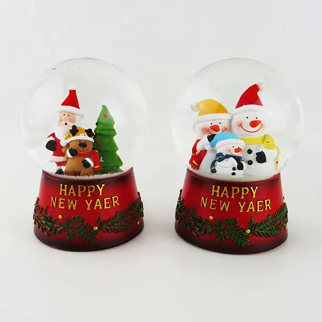Custom Christmas Home Water Globe Wholesale Snow Globe In Resin Craft For Festival Decor