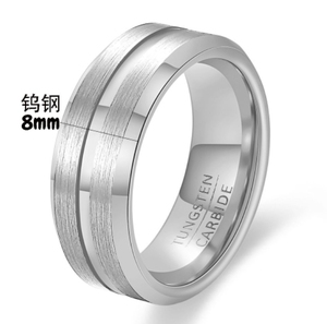 8mm bordes biselados ranurados venta al por mayor negro oro azul <span class=keywords><strong>anillo</strong></span> de carburo de tungsteno para hombres mujeres moda compromiso boda banda - Product Image 4