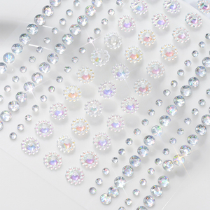 3D iridiscente girasoles cristal diamante cara pegatinas cristal flor Rhinestone Facial pegatina ojo cuerpo DIY fiesta cara gemas - Product Image 1