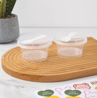 Boîte à gâteau ronde carrée transparente de 120 ml et 180 ml, gobelet en plastique PP personnalisé, pot à yaourt, pot à glace, pot à dessert avec couvercle et cuillère