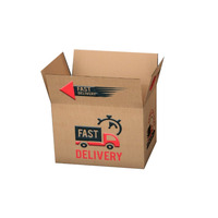 Boîte d'expédition en carton ondulé kraft personnalisée avec quatre rabats pliables et une face unie pour l'expédition de boissons et d'articles ménagers