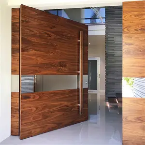 מודרני מוצק עץ דלת עיצובים ראשי כניסת עץ חיצוני דלת עבור בית pivot עץ דלתות ביטחון