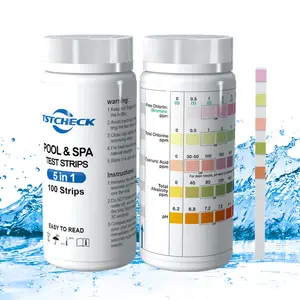 TSTCHECK-tira de prueba para piscina 5 en 1, kit de prueba de agua para spa caliente, cloro