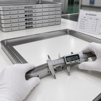 Cadre en aluminium usiné CNC sur mesure avec découpes pour ports I/O argentés pour boîtier d'affichage numérique grand format OEM