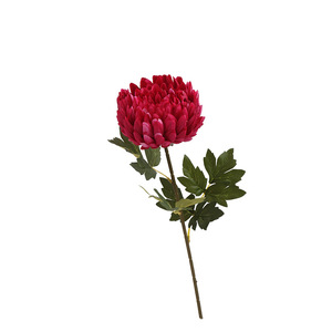 Crisantemo Artificial de Seda de Tallo Único para Decoración de Patio, Festival Qingming, Luto y Funerales, Estilo Simple - Product Image 1