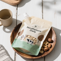 Pochette souple transparente mate imprimée numériquement avec bec verseur, pour emballage de céréales, réutilisable, avec fenêtre, pour recharge alimentaire