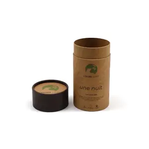 Food Grade Customized Printing Recyclable Cardboard Kraft Paper Tube Round Tea Canister Herbal Loose Tea Packaging