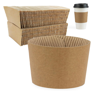 Funda Desechable de Vidrio de Pared Simple, Estampado Personalizado de Papel Corrugado Blanco y Marrón, para Café y Bebidas Calientes, 8oz, 12oz, 16oz, 20oz - Product Image 2