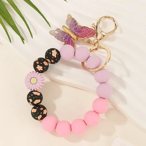 Silicone hạt vòng đeo tay Keychain bướm quyến rũ đầy màu sắc Gradient bướm tôm hùm Clasp <span class=keywords><strong>Keyring</strong></span> - Product Image 4