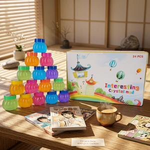 JRMS INDUSTRIES Ensemble de jouets sensoriels en boue de cristal colorée, 24 pièces, jouet d'empilage et de tri, boîte cadeau pour enfants (unisexe) Modèle Jr-ind-ccm - Product Image 1