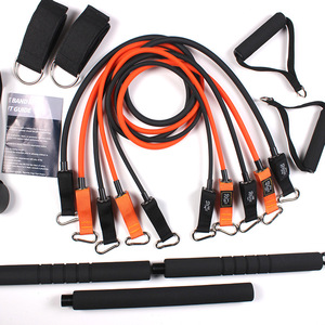 15pcs Corde Élastique Multifonctionnelle Résistance à la Maison Fitness Corde de Traction Extension de Poitrine TPE Tube Band Set avec 3 Section Pliate Bar - Product Image 1