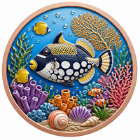 Pièce de monnaie en cuivre pur 999 de 1 oz, thème animaux du monde sous-marin, impression UV en relief colorée, édition antique Feng Shui