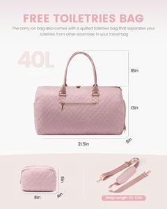 Grand sac de voyage avec trousse de toilette, sac de sport, sac de plage, sac de maternité, sac d'hôpital, sac de nuit avec poche humide séparée - Product Image 2