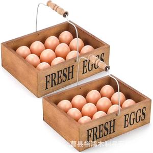 Wooden Egg Storage <b>Box</b> With Handle <b>Large</b> Capacity For Fresh Eggs <b>Gift</b> Use - Product Image 5