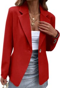Damen Herbst Formeller <span class=keywords><strong>Blazer</strong></span> Langarm Übergröße Büro-Dame Einfarbiger Anzug Mantel Atmungsaktives Seidenfutter Canvas - Product Image 3