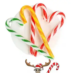 彩虹手工圣诞装饰糖果棒硬糖拐杖形棒棒糖制造商