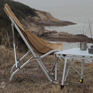 Silla Plegable de Camping de Aluminio 95x50x65cm, Silla Plegable para Pesca al Aire Libre, Amarillo Desierto, Verde Militar, Diseño Minimalista - Product Image 1