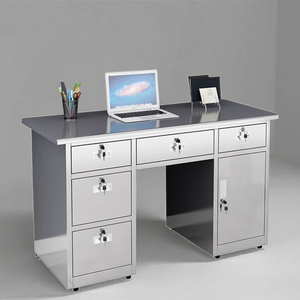 Hiện đại thân thiện với môi thép không gỉ bàn văn phòng với 3 bền ngăn kéo Wall Mount cài đặt máy tính lưu trữ - Product Image 6