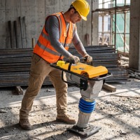 Compacteur industriel 220V, machine de compactage de sol à haute force d'impact, équipement de construction, piqueuse vibrante