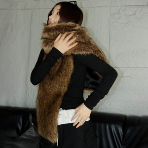 Cache-cou pour femme, écharpe en fausse fourrure de <span class=keywords><strong>renard</strong></span>, châle enveloppant - Product Image 6