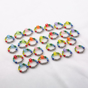 Stainless Steel Beaded <b>Ring</b> With 26 Letters Alphabet Women's Fashion Jewelry Gift Bohemian Style <b>Ring</b> - Product Image 2