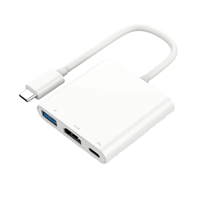 New 3 in 1 Type C Hub OTG Adapter Digital AV Sync Screen Converter Charging Port RoHS CE FCC Certified 2-4 Ports for Phone Stock