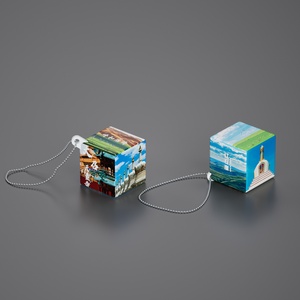 Tùy Chỉnh Cảnh Thành Đô Ảnh Keychain Ma Thuật <span class=keywords><strong>Cube</strong></span> Túi Chainurban Mốc Tùy Chỉnh UV Bóng Kết Thúc Du Lịch Lưu Niệm Phụ Kiện - Product Image 2