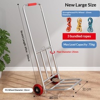 Chariot à main pliable en métal, portable, mobile, pour bagages, courses, livraison, cuisine, salle de bain, usage intensif, logo personnalisé, petit modèle