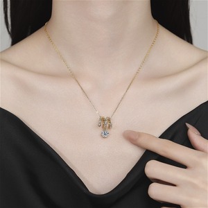 Certificato di GRA nuova collana con ciondolo a catena in Moissanite placcato in <span class=keywords><strong>oro</strong></span> in argento <span class=keywords><strong>925</strong></span> da donna - Product Image 3