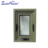 Pas cher vert série commerciale SPA100 USA/Australie Style manuel fenêtre à manivelle Double verre auvent fenêtre pour les maisons de location