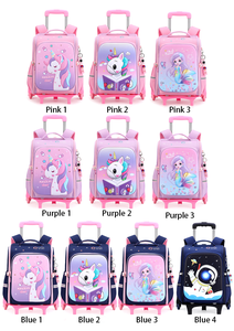 Vente en gros de <span class=keywords><strong>licorne</strong></span> dessin animé pour enfants <span class=keywords><strong>sac</strong></span> <span class=keywords><strong>à</strong></span> dos <span class=keywords><strong>à</strong></span> roulettes amovible chariot <span class=keywords><strong>sac</strong></span> d'école mignon grande capacité maternelle <span class=keywords><strong>sac</strong></span> cadeau pour enfants - Product Image 3