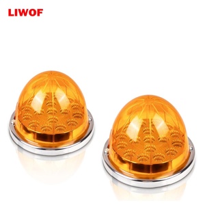 ไฟเลี้ยว LED แบบกระพริบสองสี 12V 24V รูปทรง<span class=keywords><strong>แตงโม</strong></span> กันน้ำ 5W เลนส์ปิดผนึก สำหรับรถบรรทุก รถพ่วง รถบ้าน รถแคมป์ปิ้ง - Product Image 1