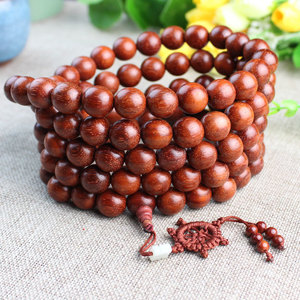 <b>Red</b> Sandalwood Buddhist Prayer Bead <b>Bracelet</b> 108 Beads 10 12 15mm Long Style For Gift Unisex Jewelry - Product Image 1