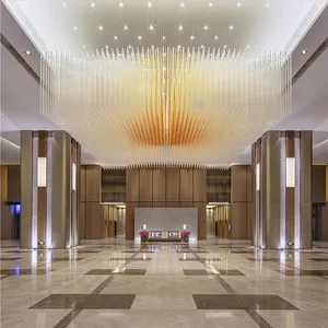 rectangle large luxury large ceiling light gold hote ktv bar chandelier